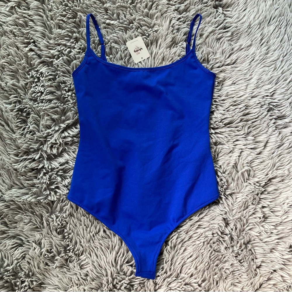 NWT Free People  SMALL Vibrant Blue Bodysuit Adjustable Straps